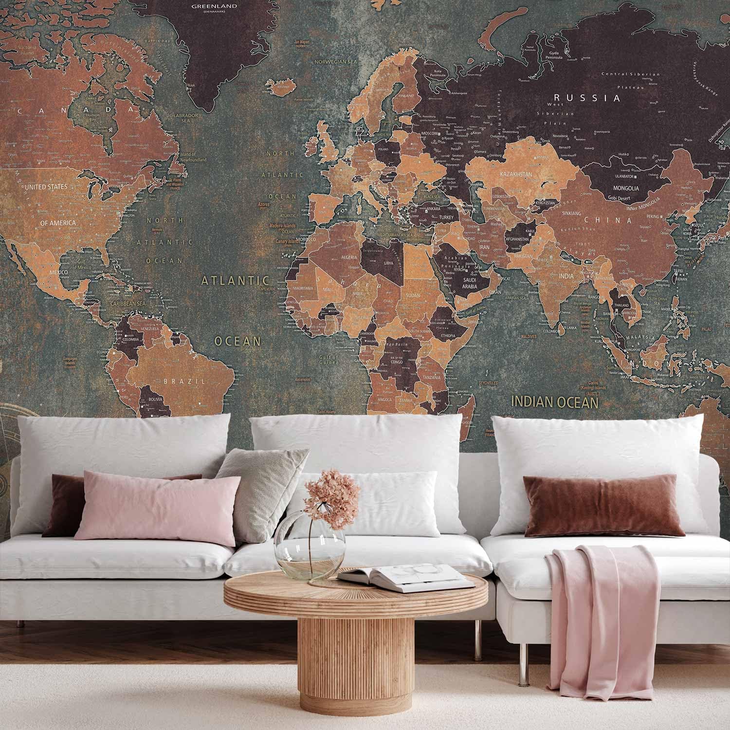 murando Fotomurales 200x140 cm XXL Papel pintado tejido no tejido | Decoración de Pared decorativos Murales moderna de Diseno Fotográfico Mapa del mundo
