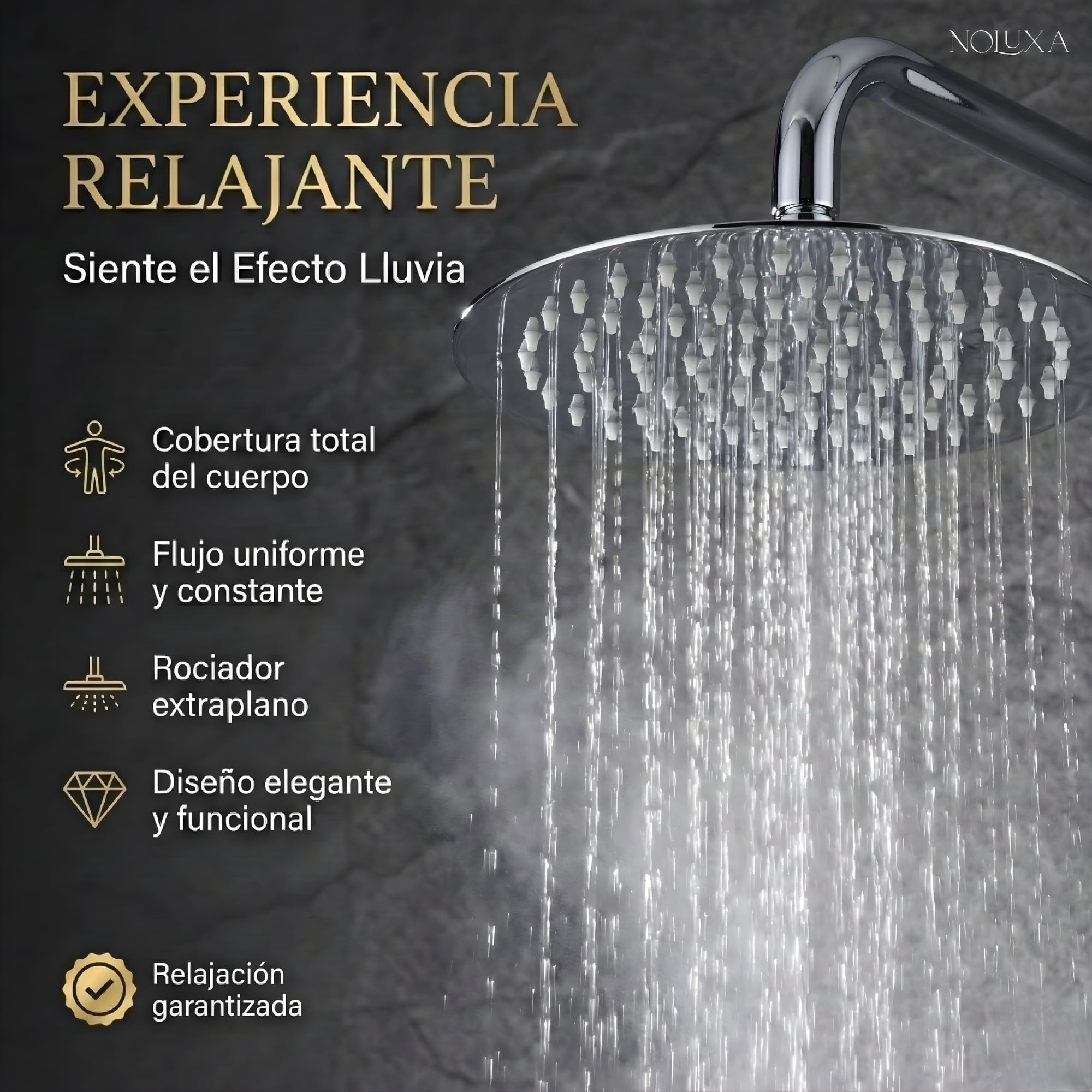 IMEX - Columna Ducha Termostatica con Grifo | Conjunto de Ducha con Alcachofa y Rociador Antical Efecto Lluvia | Griferia en Latón y Acero Inox S.304 con Barra Extensible | Serie Line | Color Cromado