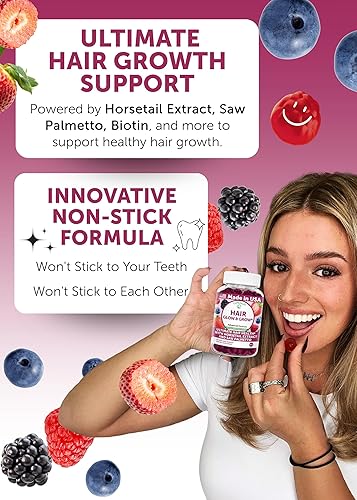 Miniatura 3 de Lunakai USA Made Super Hair Gummies con biotina, zinc, extracto de cola de caballo y palma enana americana  Vitaminas para el crecimiento del