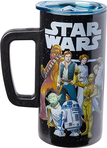 Miniatura 2 de Silver Buffalo Star Wars Group Shot - Taza de café de acero inoxidable de doble pared con asa, 15 onzas