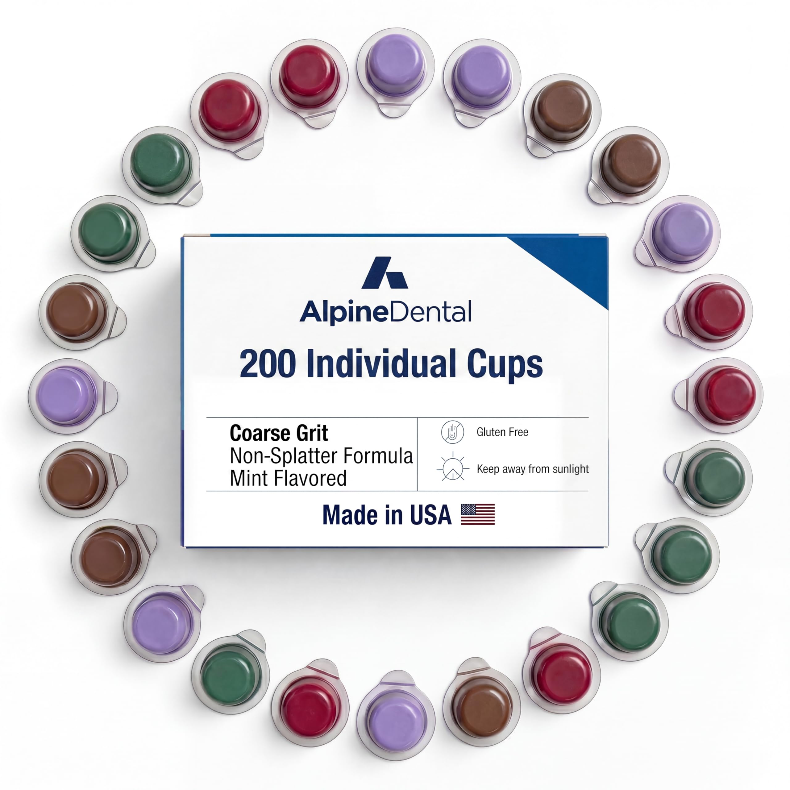 Alpine Blanc Tooth Polish Cups, Assorted Flavored - Professional Teeth Polishing Paste for a Smooth, Fresh Dental, Clean Feel - 200 Count