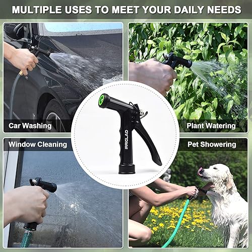 Miniatura 6 de IRRIGLAD Boquilla de manguera, paquete de 2, pulverizador de boquilla de agua con agarre de pistola de tamaño completo con frente roscado, boquilla
