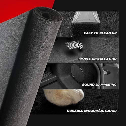 Vista 14 de Bbox Alfombra negra no tejida Febric Longitud: 72 pulgadas (6 pies), ancho: 43 pulgadas (3 pies 7 pulgadas) para altavoz Sub Box Alfombra hogar