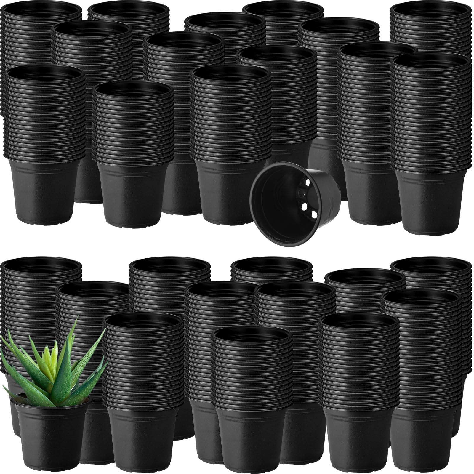 Hushee 1500 Pcs Plastic Plants Nursery Pots - Seed Starting and Seedling Planters With Drainage Holes for Indoor Outdoor Flower Transplanting