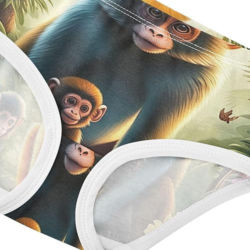 Cute Monkey Toddler Girls Panties, Underwear Girls, 2T–8 Years(3T)