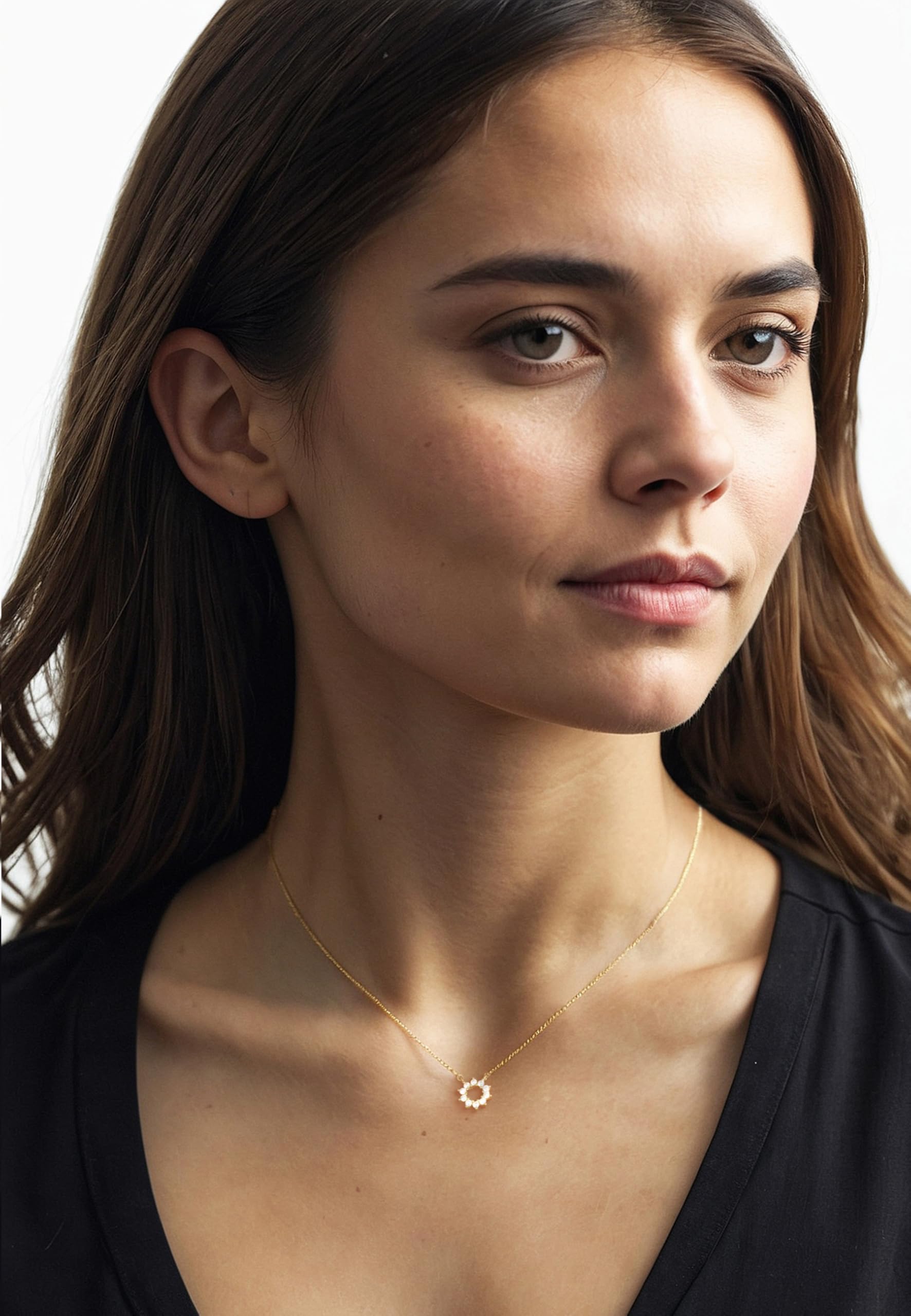 Sofia Milani - Collier pour Femme en Argent 925 - avec Pierre de Zircon - avec Pendentif en Forme de Cercle et Étoile