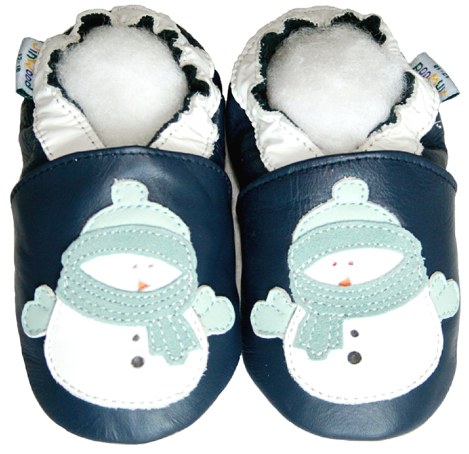 Leather Baby Soft Sole Shoes Boy Girl Infant Children Kid Toddler Crib First Walk Gift Snowman Navy (18-24month, Navy)