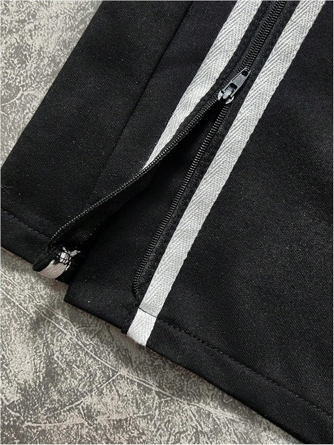 Boy's Striped Side Baggy Sweatpants Elastic Waist Wide Leg Stacked Sweat Track Pants