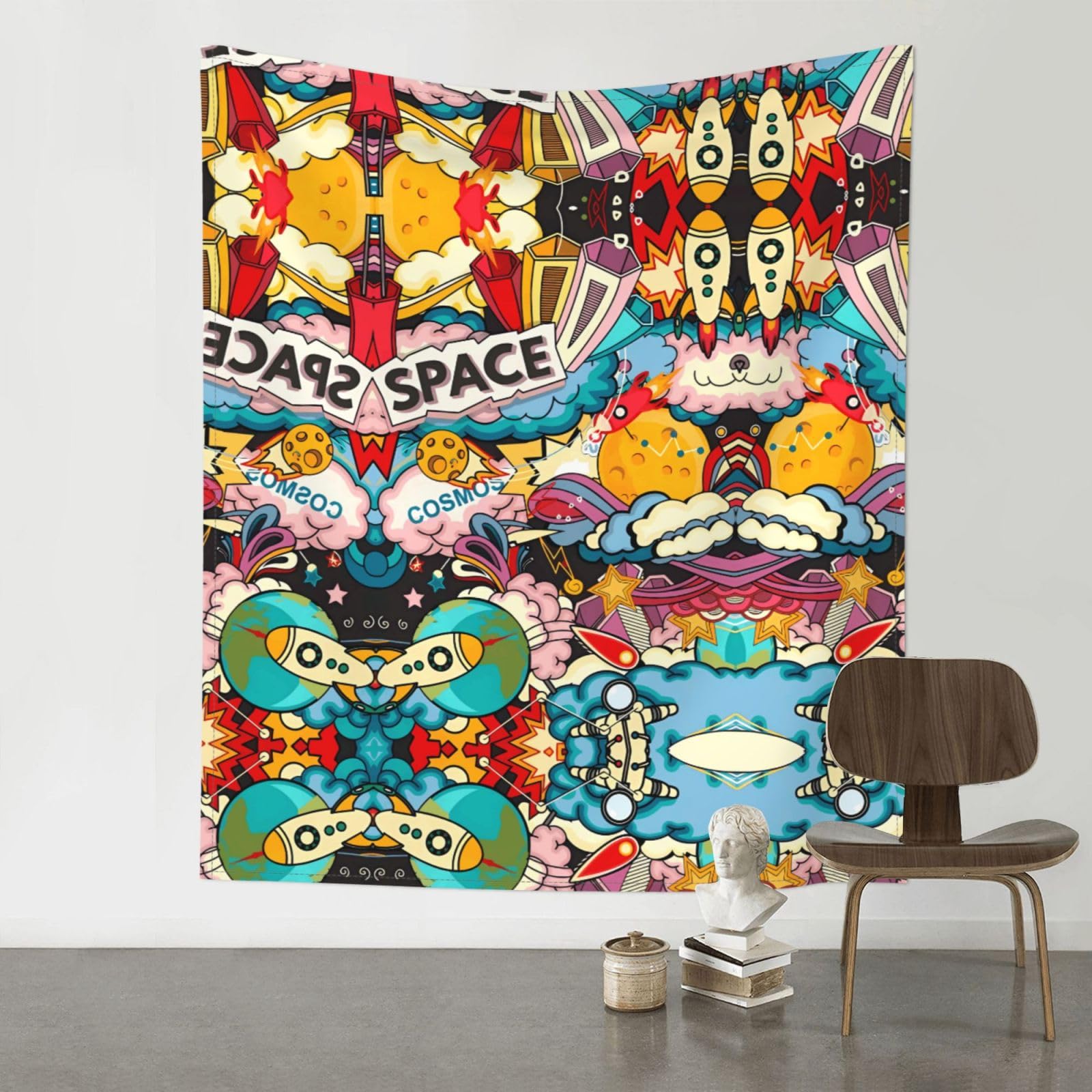 YYHWHJDE Space Prints 60x51in Wall Tapestry – Boho Decor Throw Blanket for Bedroom, Dorm, Beach Cover, Picnic & More