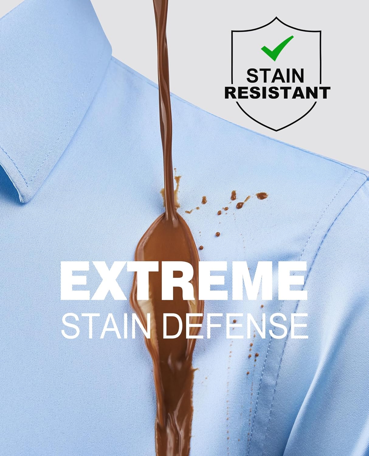 Alimens & Gentle Slim Fit Dress Shirts for Men Long Sleeve Stretch Stain Proof Wrinkle Free Button Down Shirts Formal Shirts - Image 2