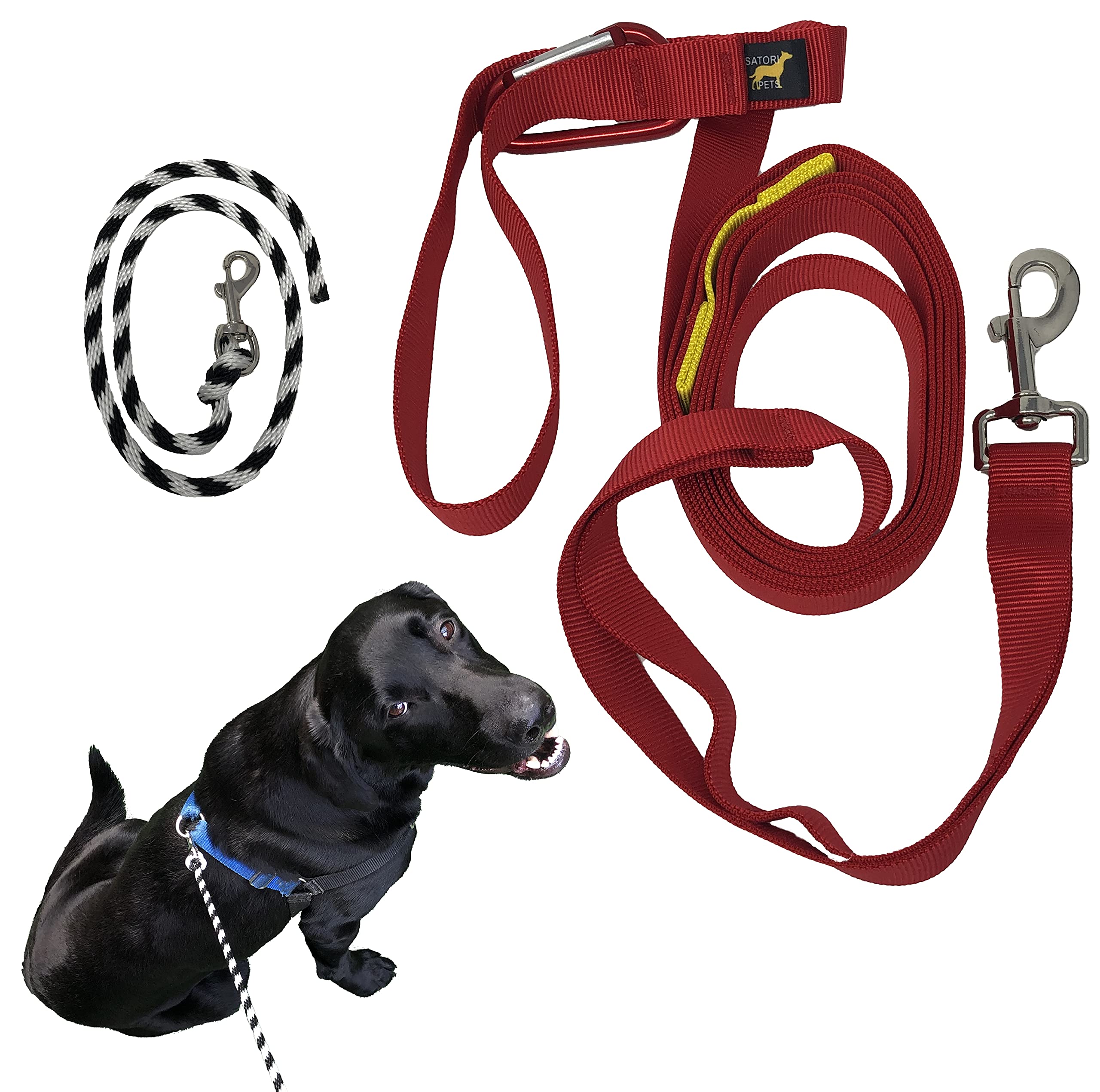 SATORI PETS No Pull-Anti Pull Dog Leash so Anyone Can Safely Prevent and Control Pulling Tugging Lunging and Jerking on Leash with This Positive Training Lead for Med to Large Dogs 8ft