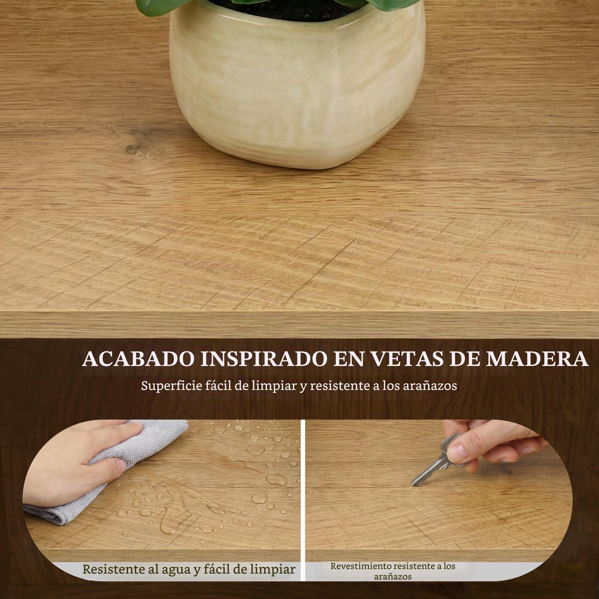 YITAHOME Estantería Alta y Estrecha estantería esquinera Estrecha con 5 estantes y 2 cajones de Tela, estantería Independiente para salón, Dormitorio y Oficina, Acabado Roble