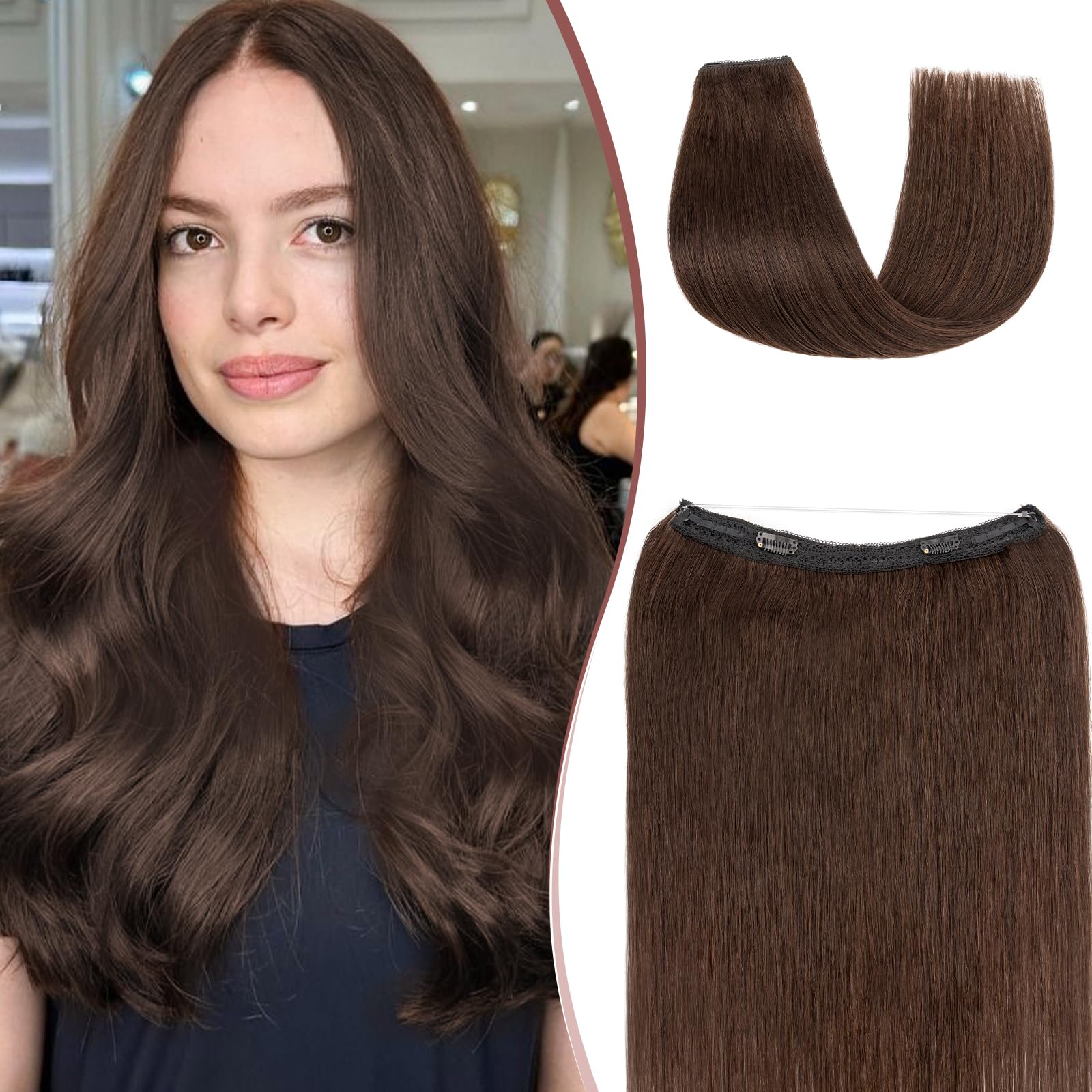 SEGOHAIR Halo Hair Extension Real Human Hair