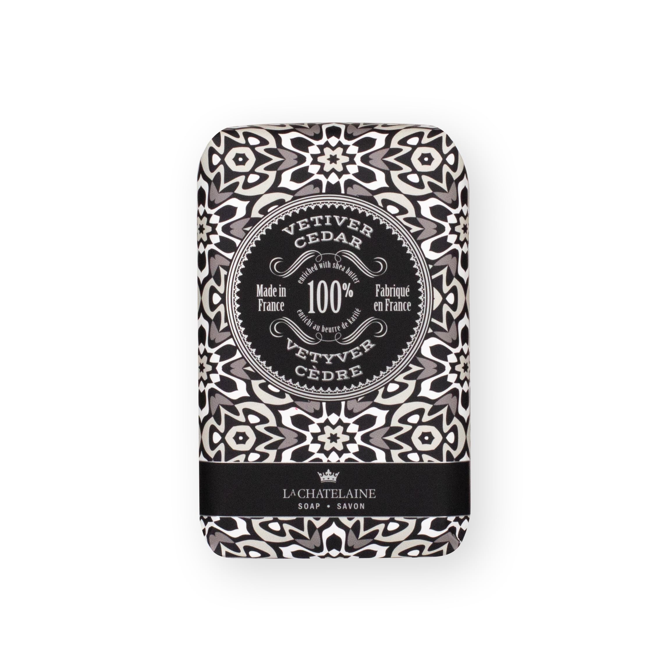 La Chatelaine Shea Butter Bar Soap| Natural and Organic |Triple Milled | Made in France | Unisex, Men, Women | Large (Vetiver Cedar)