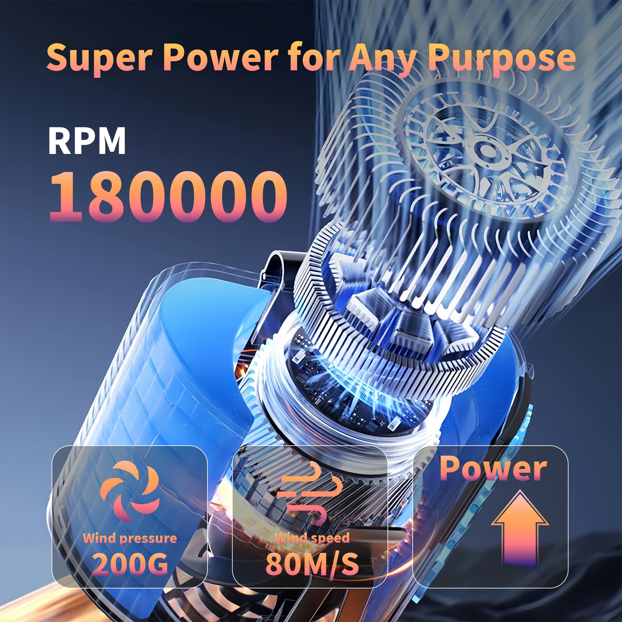 Mooyude Compressed Air Duster- 4 Speeds Adjustable Electric Air Duster with Digits Display LED Lights,One Charge for 100 Mins, Rechargeable Cordless Air Blower for Keyboard, PC, Car, Home and Outdoor