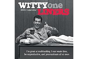2024 Square Wall Calendar, Witty One Liners: Get Ready for 16 Months of Fun!