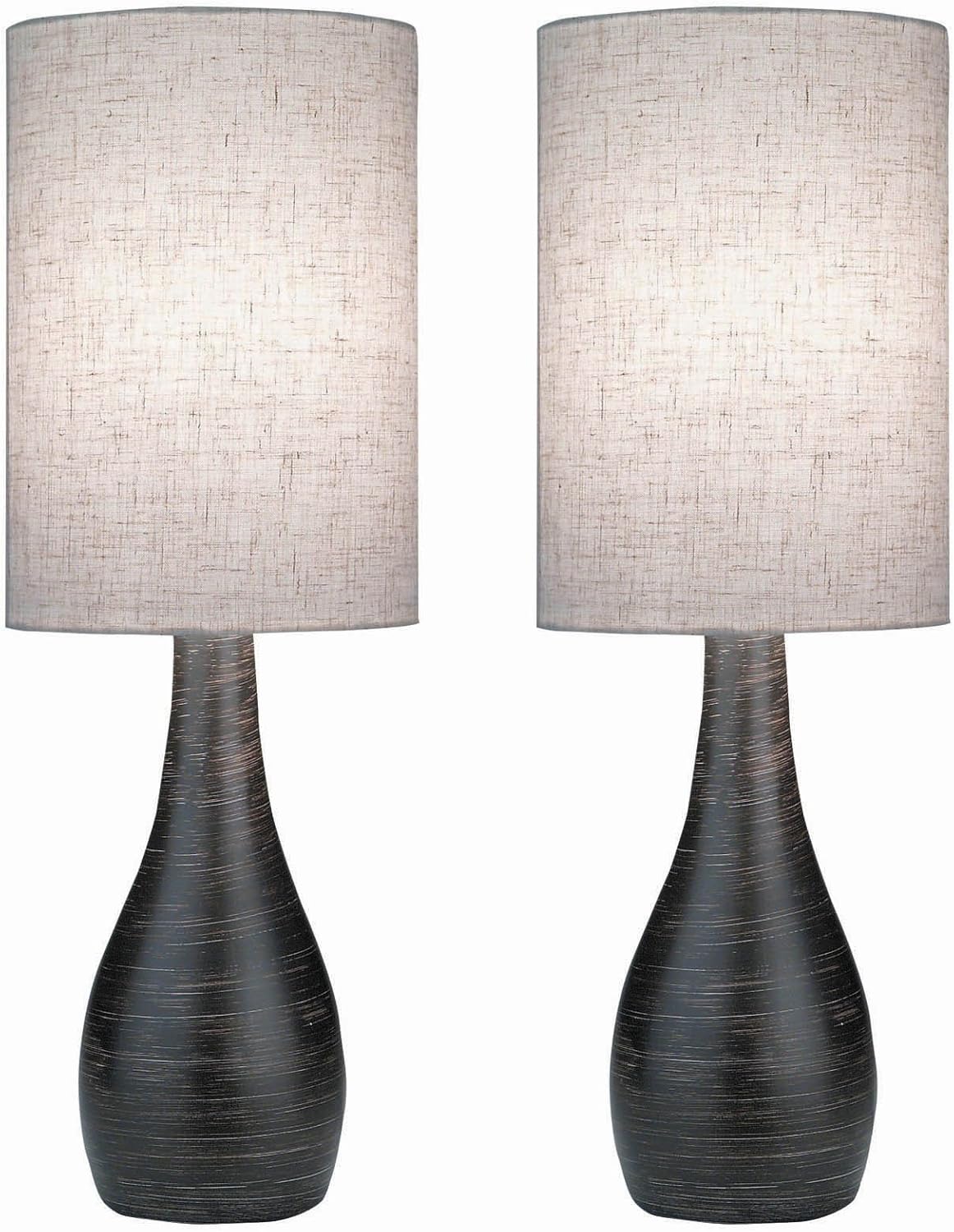 Lite Source LS-2996/2PK Quatro Table lamp Set, 6" W x 17.5" H, Brushed Dark Bronze Lite Source LS-2996/2PK Quatro Table lamp Set, 6" W x 17.5" H, Brushed Dark Bronze
