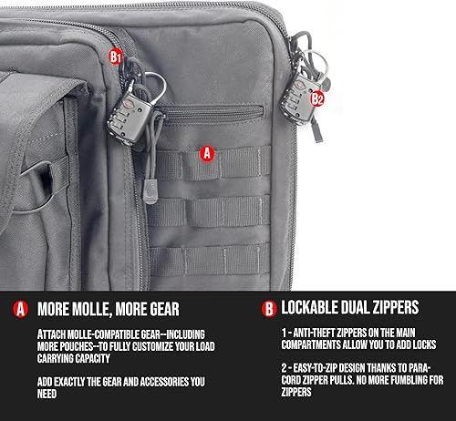 Miniatura 5 de Lancer Tactical 600 Denier poliéster doble carabina suave caso accesorios bolsas MOLLE Webbing secundario arma compartimiento rápido desmontar