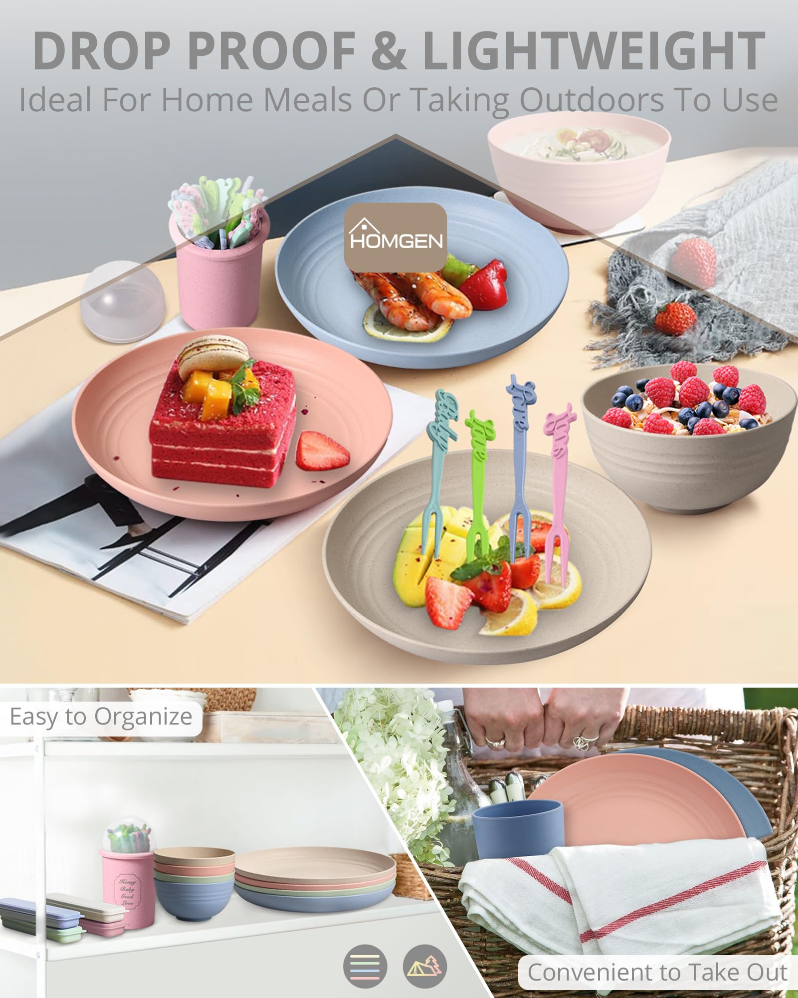 Set Stoviglie Da Campeggio 58 Pezzi - Per 5 Persone, Infrangibile E Portatile - Foto 2