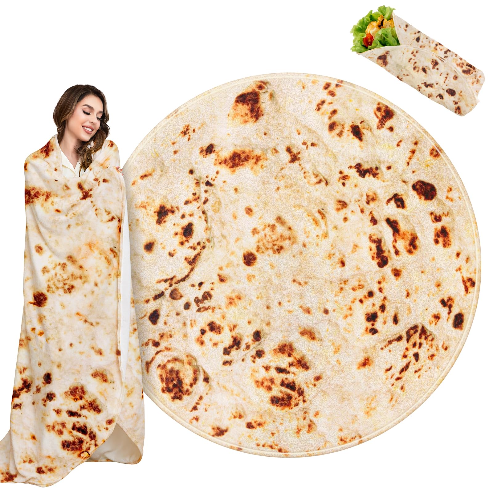 Manta De Tortilla Tamaño Adulto Gigante De Doble Cara Para Niños