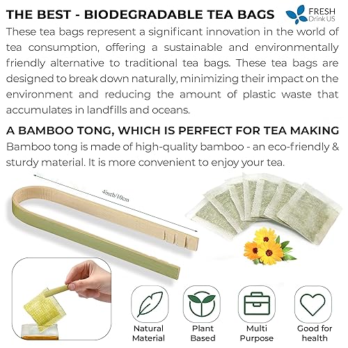 Miniatura 7 de FreshDrinkUS, 135 bolsas de té de hoja de ortiga premium, 100% natural y puro, té de hoja de ortiga, té de hoja de ortiga, ortiga quemada, ortiga