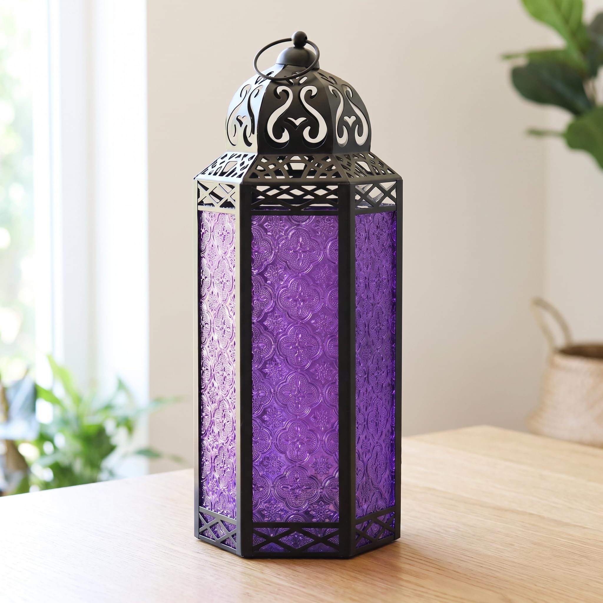 Vela Lanterns Portacandele decorativo marocchino, extra large, viola