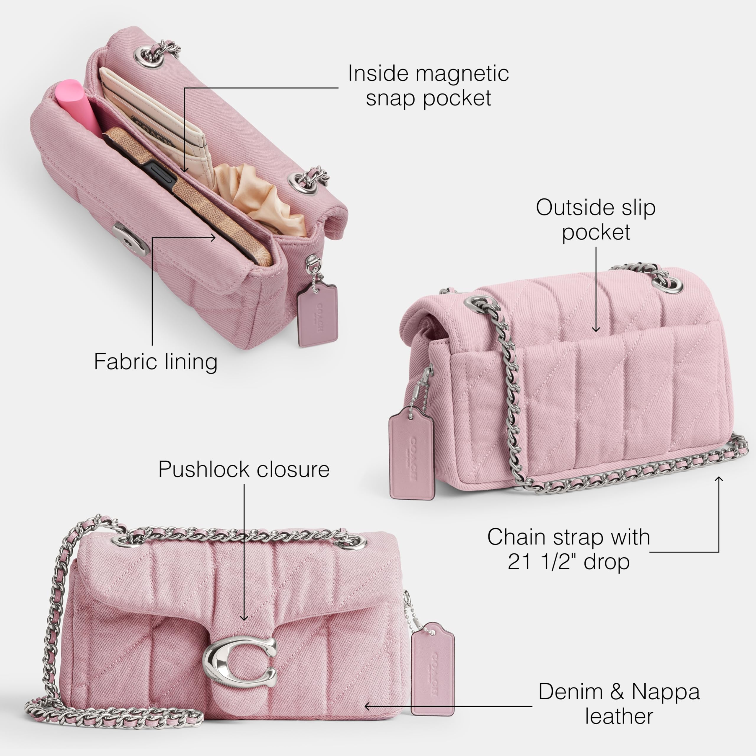 COACH Women's Quilted Leather Tabby 20 Shoulder Bag: One Size Ballerina