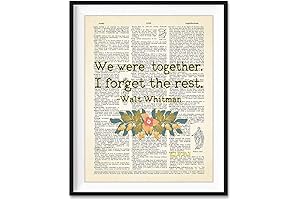 Vintage Whitman Poetry Home Décor: Meaningful Art for Literary Enthusiasts