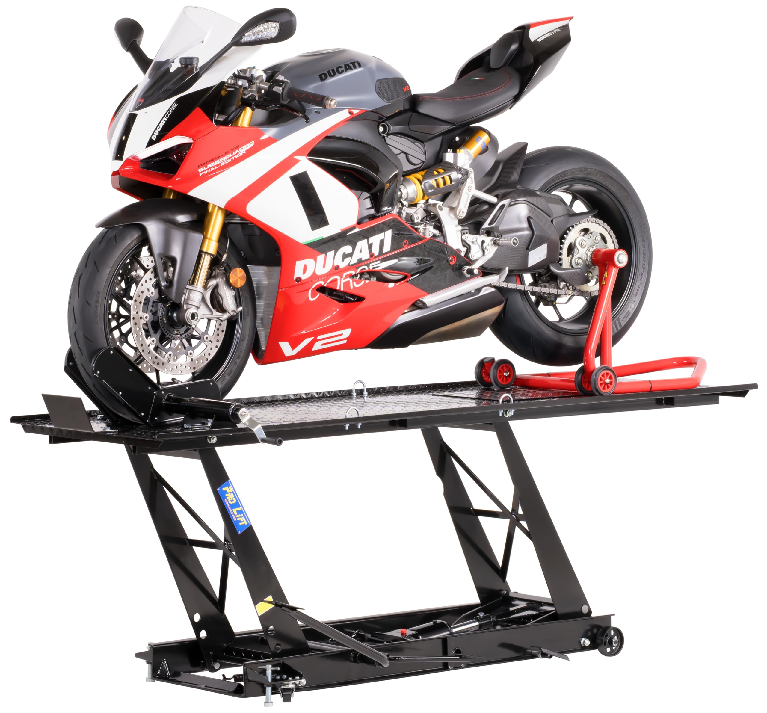 Plataforma elevadora para motocicleta, 450 kg, pedal, paralelo, plataforma de trabajo, paralelogramo, etapa de montaje