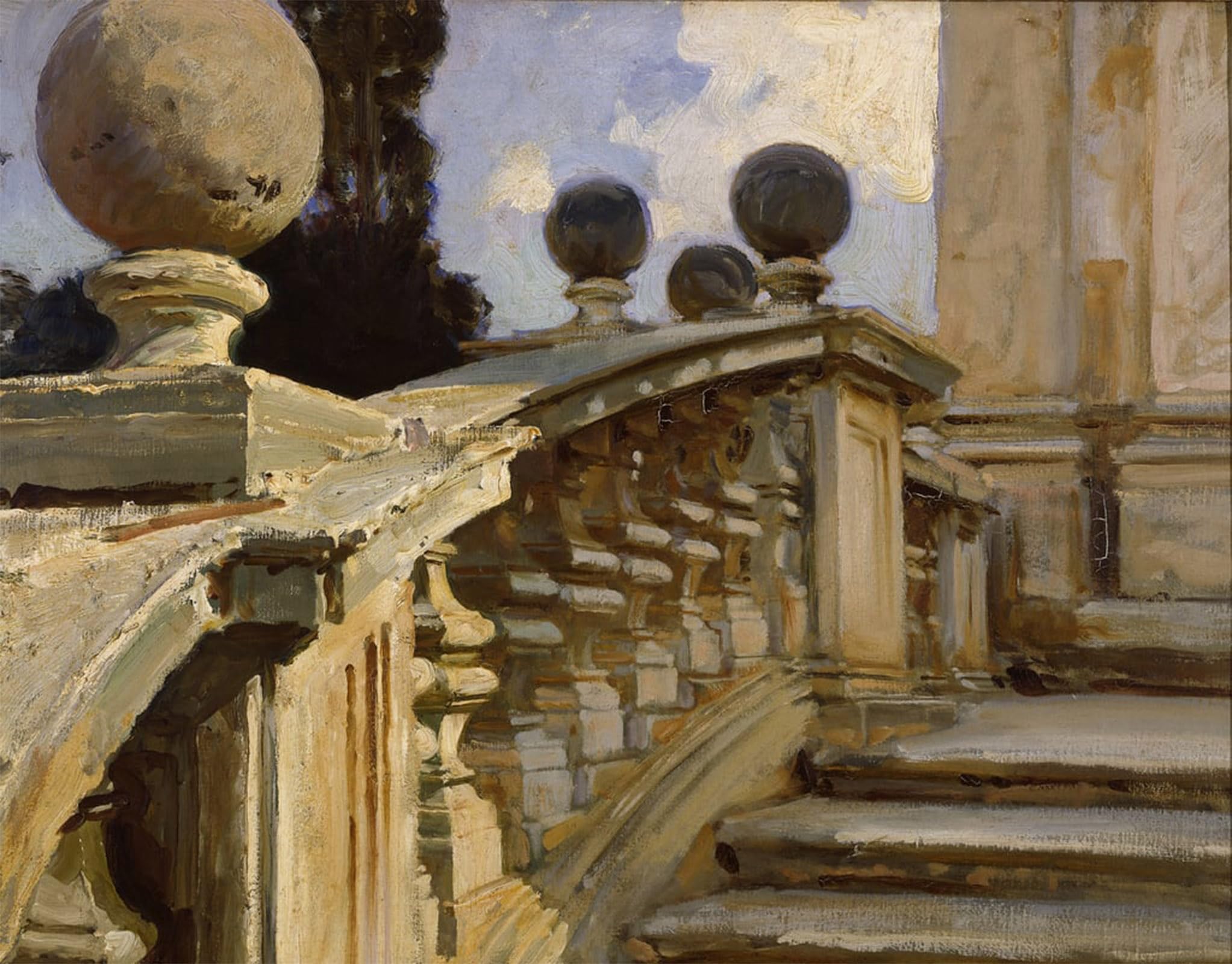 SERENDIPITP Abstract Painting Mural Print Picture Wall Decor Painting a Balustrade by John Singer Sargent Vintage Wall Artwork for Home Decor 60x90cm