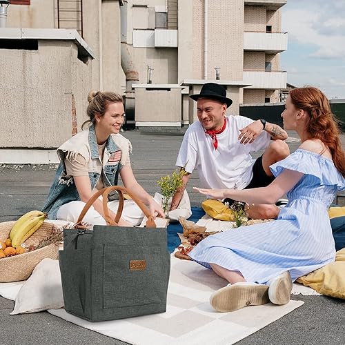 Miniatura 8 de Joymee Lonchera para mujer, con aislamiento, reutilizable, duradera, a prueba de fugas, grande, espaciosa, para mujeres, hombres y adultos, con