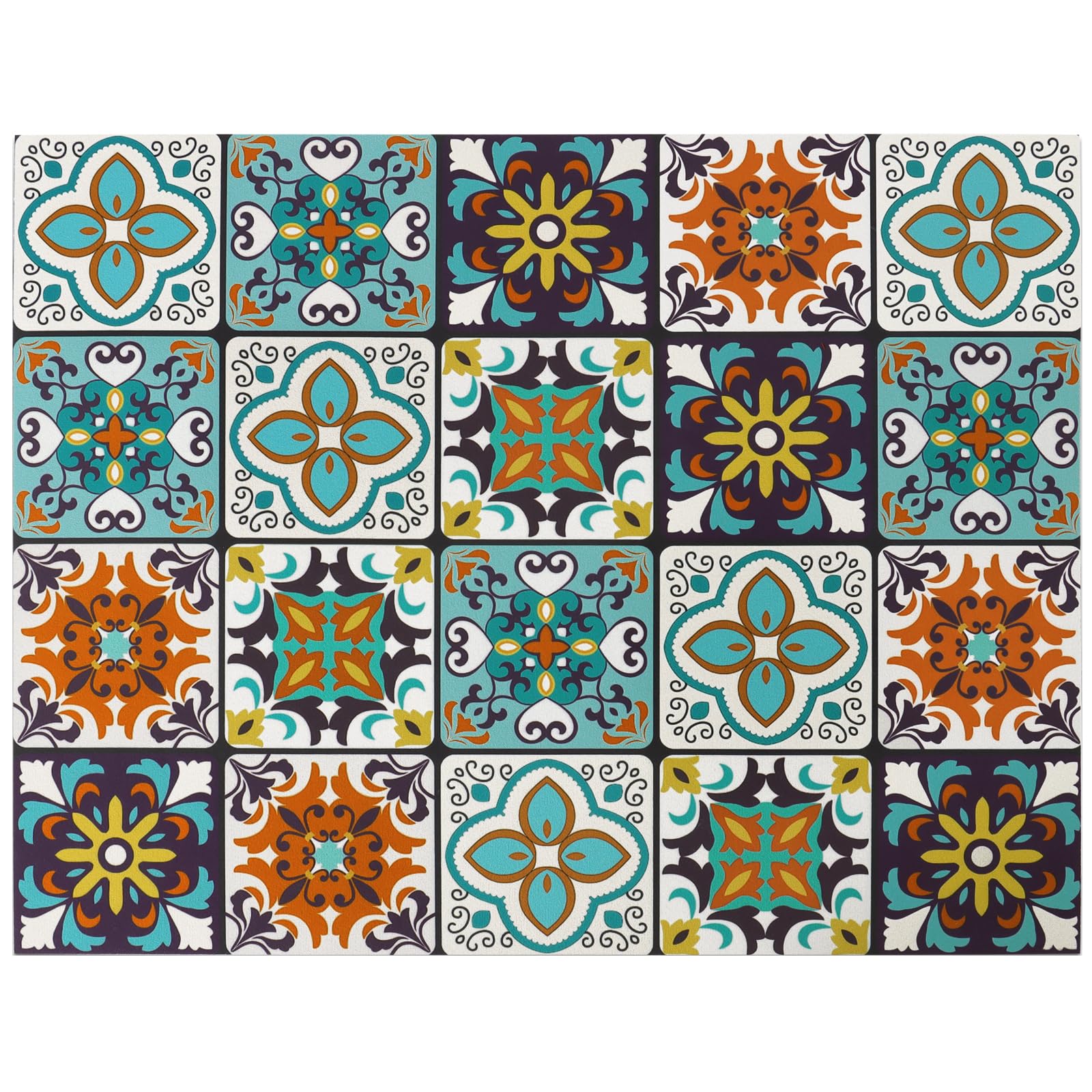 Talavera Mexican Tile Dish Drying Mat - Super Absorbent 18x24 Inch Microfiber Pad For Kitchen Counter