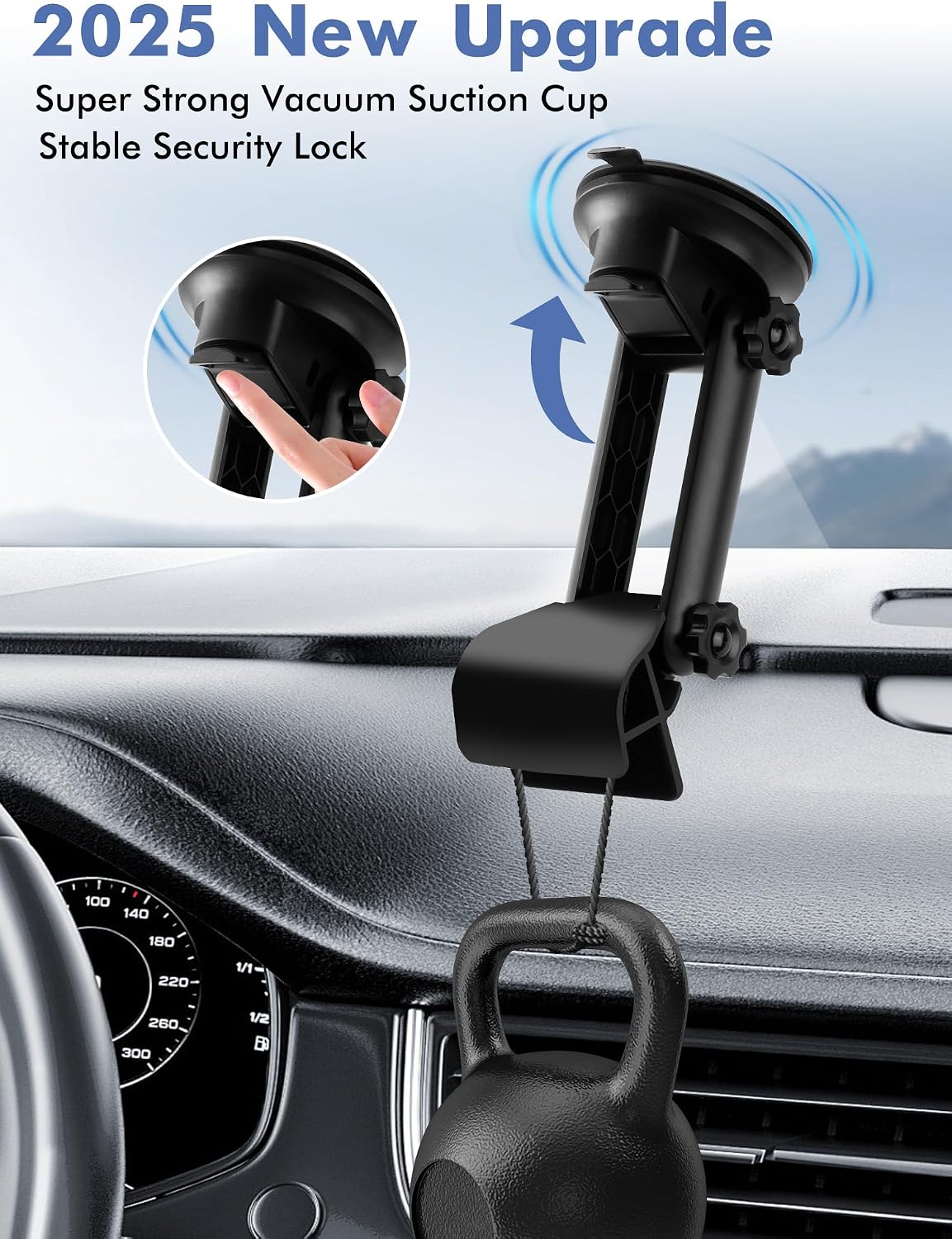 Starlink Mini Car Mount for Dashboard, [Upgraded Strongest Suction & Clip] Starlink Mini Suction Cup Mount, Ultra-Stable Mount