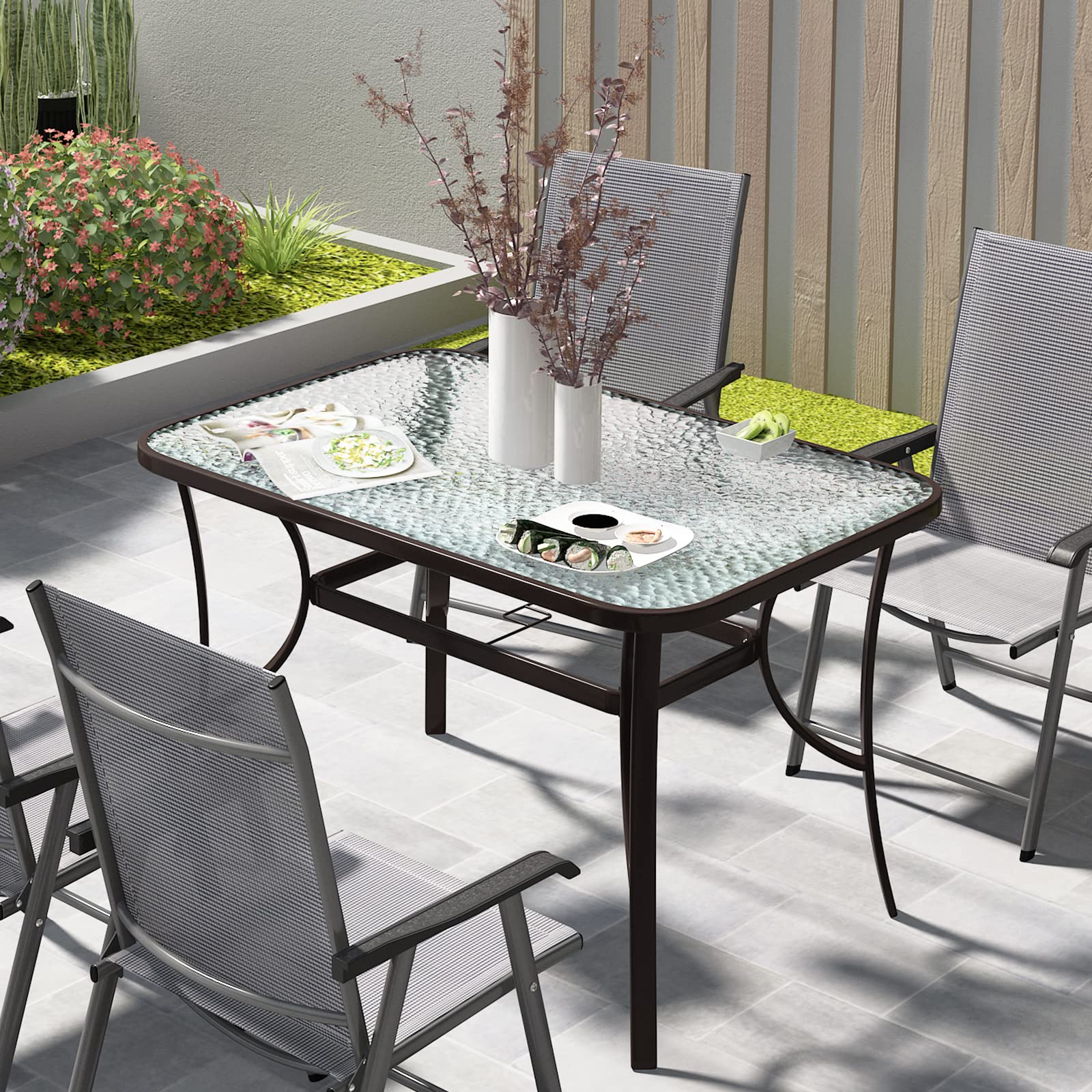 47 glass for patio table with umbrella Amazon.com: sogesfurniture 47