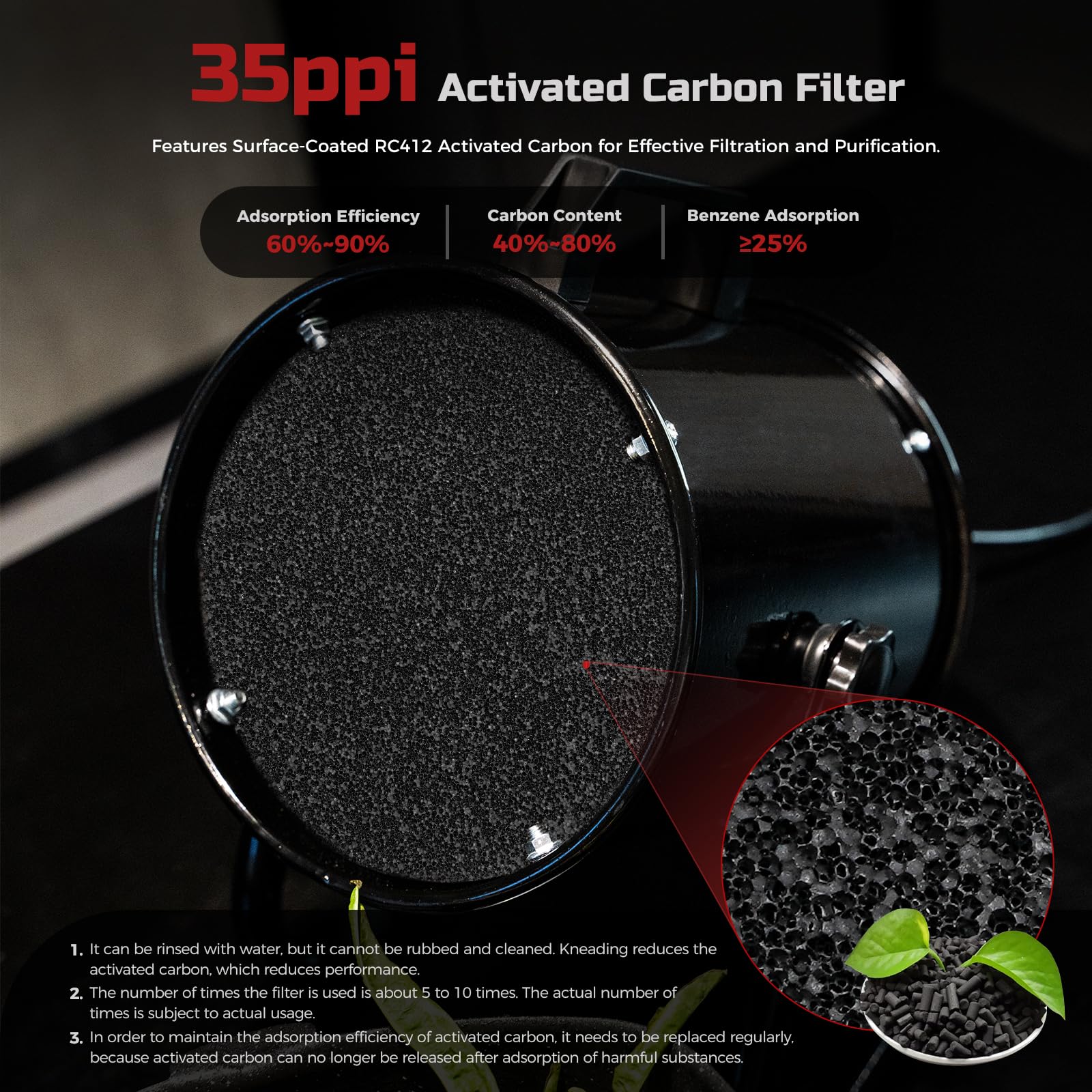 Zestaw 10 Filtrów z Węglem Aktywnym 35ppi – Okrągły Uniwersalny Filtr 155mm – Wymienny Filtr Tłuszczu i Zapachów do Okapów Obiegowych – Akcesorium do Przenośnych Okapów Kuchennych