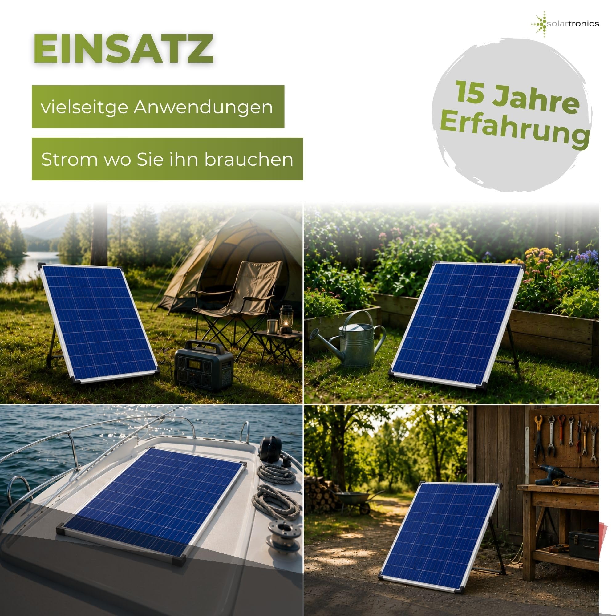 SOLARTRONICS Pannello solare policristallino da 200 W, 36 V, 5BB, 1320 x 996 x 35 mm, 13,8 kg
