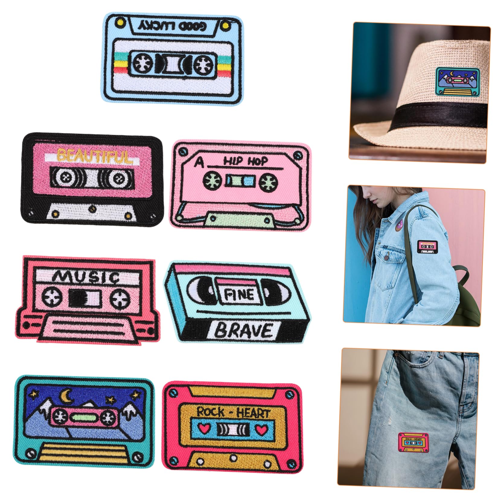 35pezzi Toppe Termoadesive Decorative Per Riparazione Abbigliamento Patches Per Jeans Shirt e Borse Adatte Per e Attività Creative