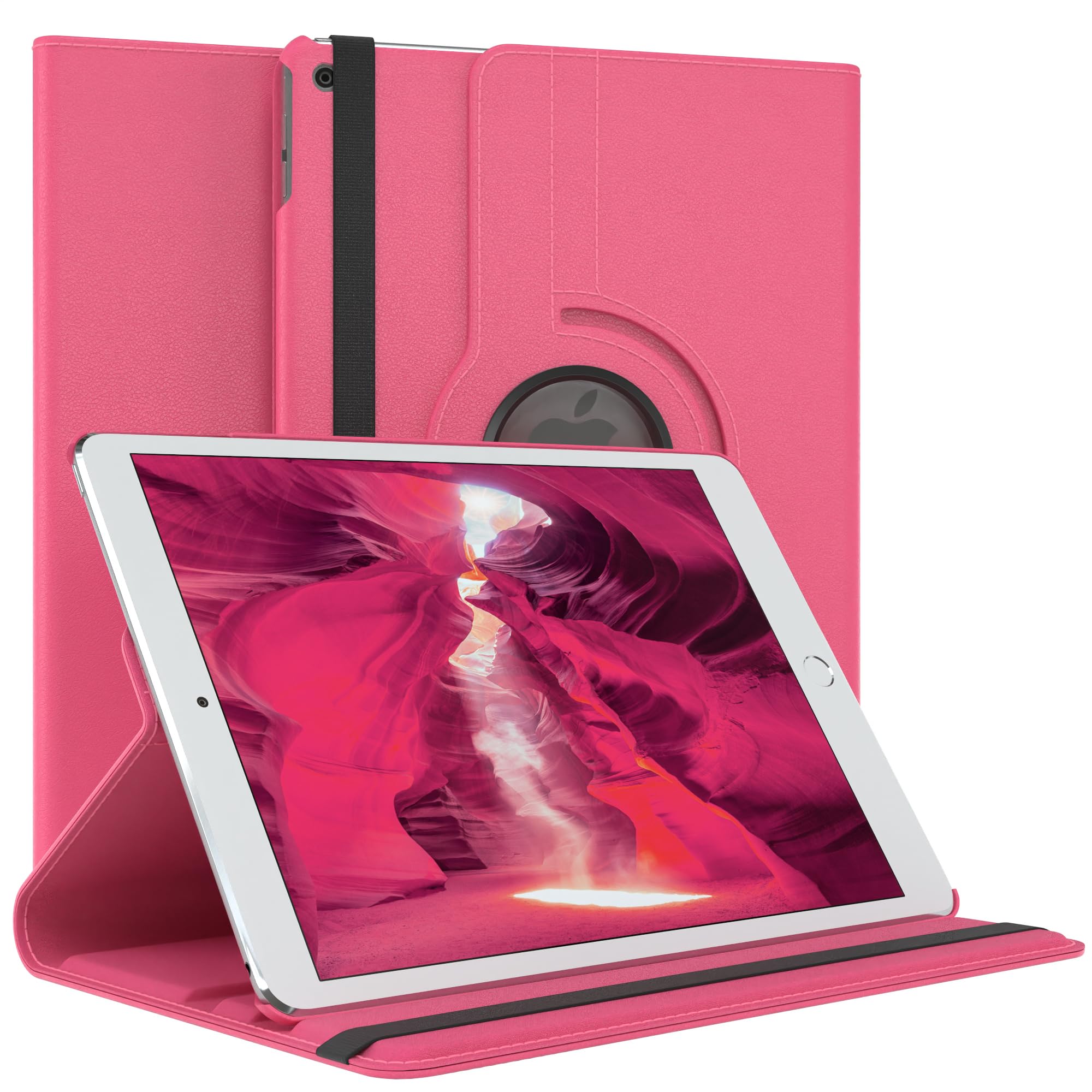 EAZY CASE - Tablet Hülle für iPad 5. / 6. Generation 2017/2018 Schutzhülle 9.7 Zoll Smart Cover Tablet Case Rotationcase zum Aufstellen Klapphülle 360° drehbar mit Standfunktion Tasche Kunstleder Pink