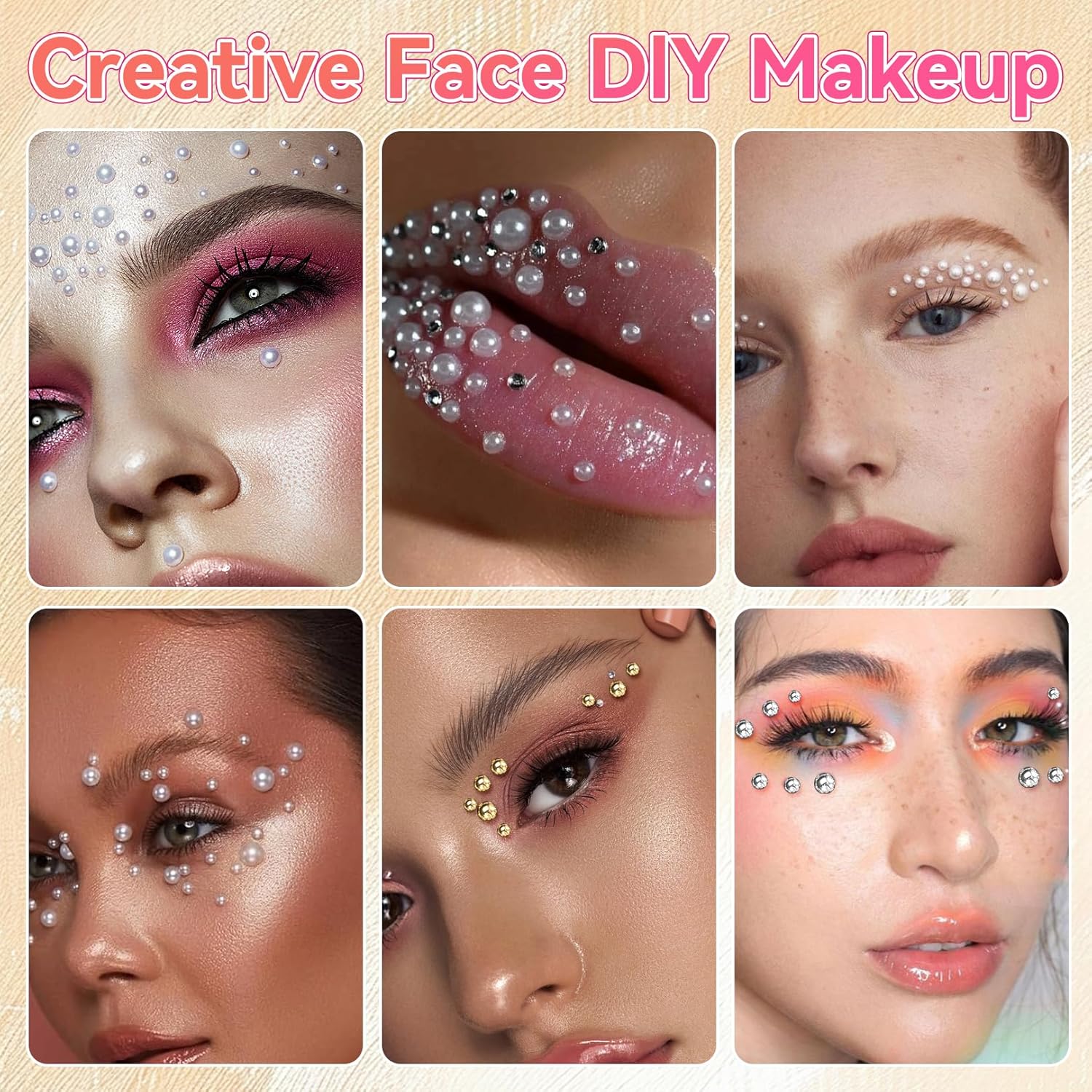 20000Pcs Gold Silver White Half Pearls for Crafting, Flatback Half Round Pearl for Nails, 6 Sizes ABS Pearl Beads Gems for Nails Art DIY Crafts Embellishment Shoes Clothes Bags DIY Making - Image 6