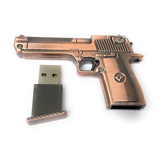 Tomax Pistole Gun Chrom als USB Stick mit 8 GB USB Speicherstick Flash Drive