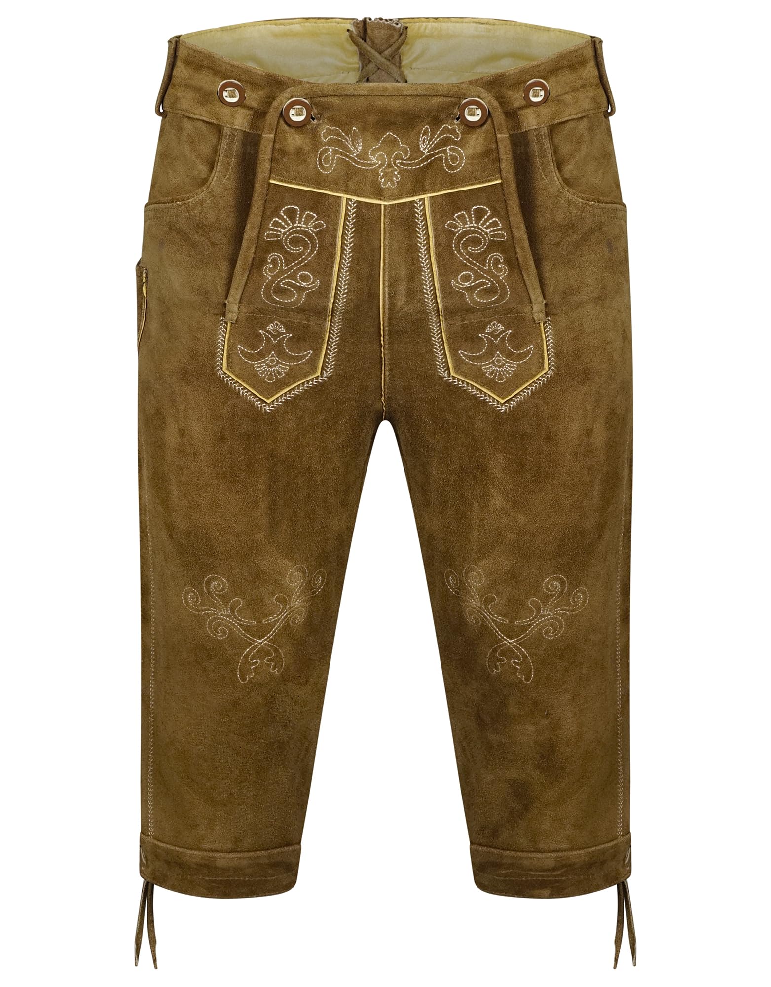 Herren Trachten Set Lederhose mit Trägern + Trachten Hemd Bayerische Oktoberfest (Hose + Hemd) BLR01