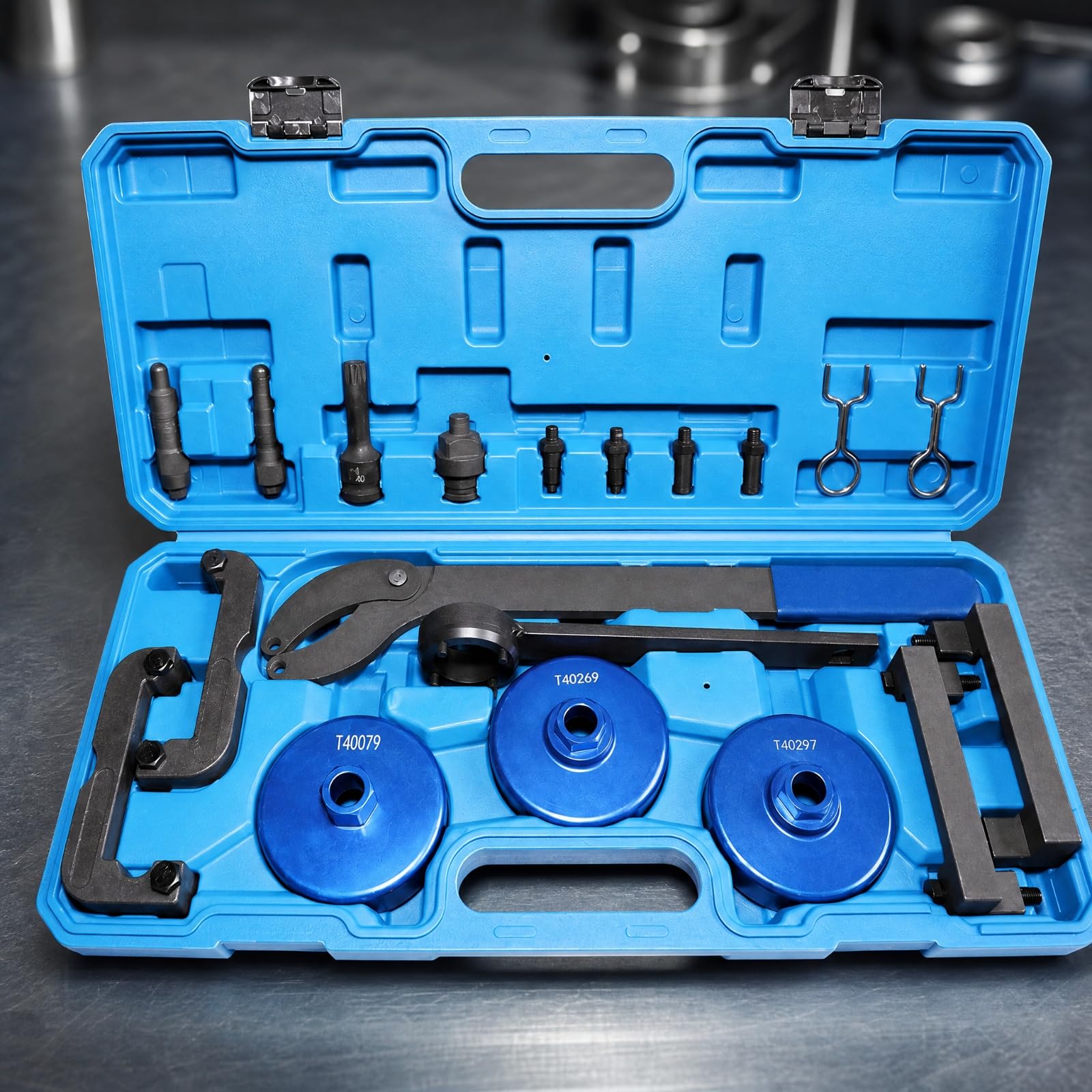 Kit di Attrezzi con Custodia Rigida Robusto in Acciaio Al Carbonio per Manutenzione e Riparazione Motori, Stile A
