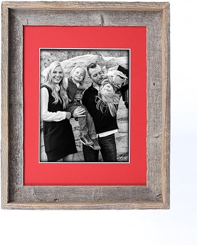 Miniatura 2 de Portarretratos de madera rústica de granero Marcos de fotos de madera recuperada Marco de madera con paspartú para exhibición en pared y sobremesa