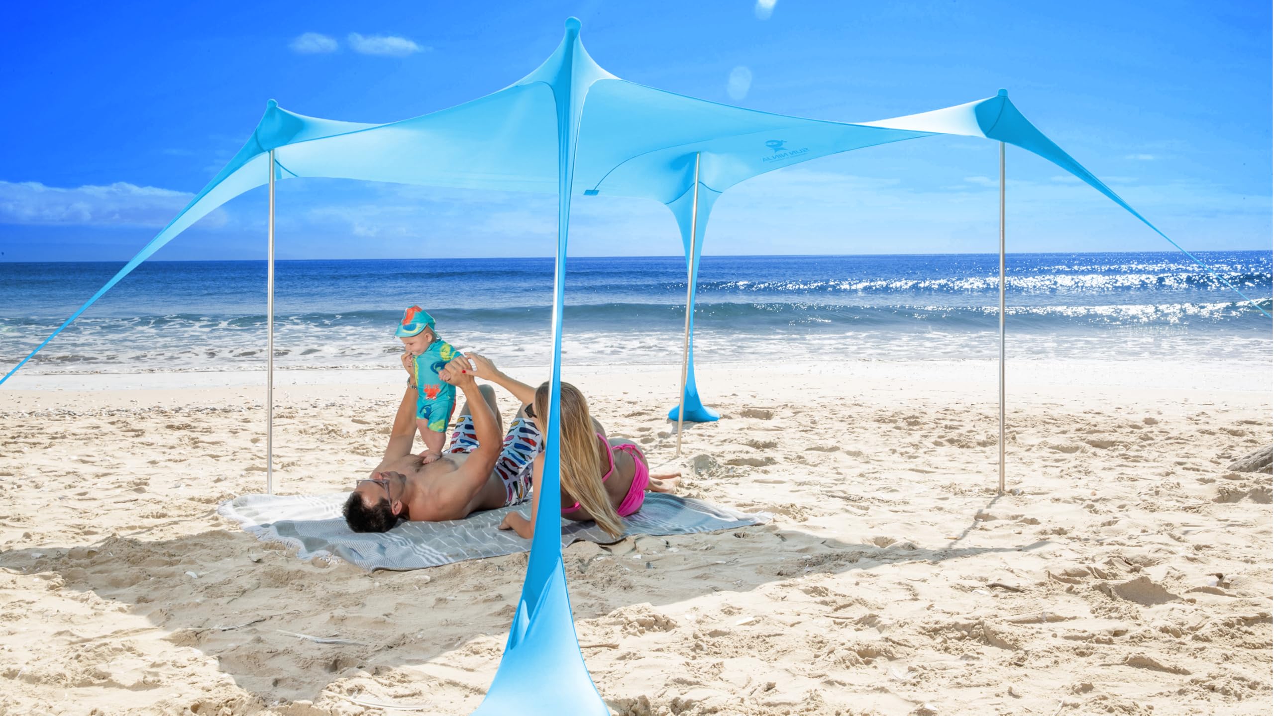 SUN NINJA Pop Up Beach Tent UPF50+