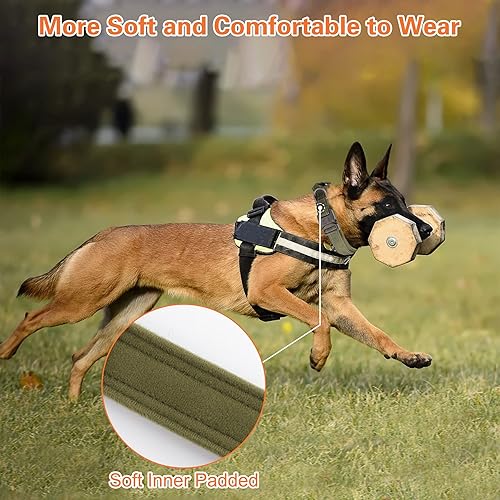 Miniatura 60 de KCUCOP - Collar táctico para perro, collar militar para perro, collares para perro Tactipup, ajustable, hebilla de metal resistente para perros M, L