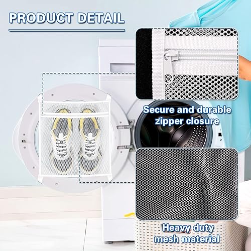 Miniatura 5 de Bolsa para secadora y lavadora de zapatillas, secadora para zapatos, ropa y lavandería, ajustador de correa elástica para la mayoría de las