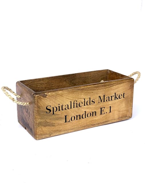Old Spitalfields Market Wooden Storage Box Vintage Style Crate