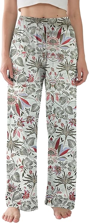 Miniyear Womens Pajama Pants Lightweight Casual Comfy Lounge Palazzo Pants Sleepwear Loungewear PJs Bottoms with Pockets