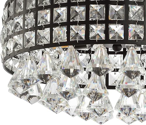 Miniatura 4 de JONATHAN Y JYL6142A Meredith 14.5" 3 gotas de cristal  metal LED montaje empotrado, clásico, transicional, tradicional, glamuroso, regulable, luz