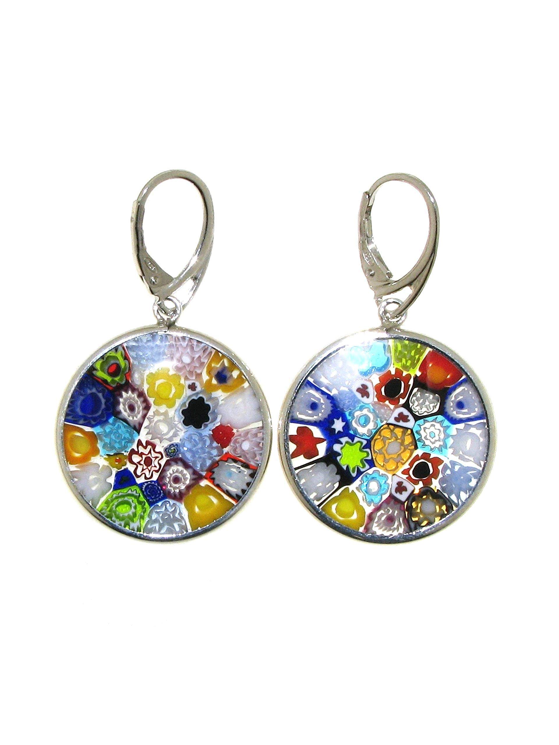 Venetiaurum - Orecchini Murrine per Donna in Vetro Originale di Murano e argento 925 - Gioiello Made in Italy certificato